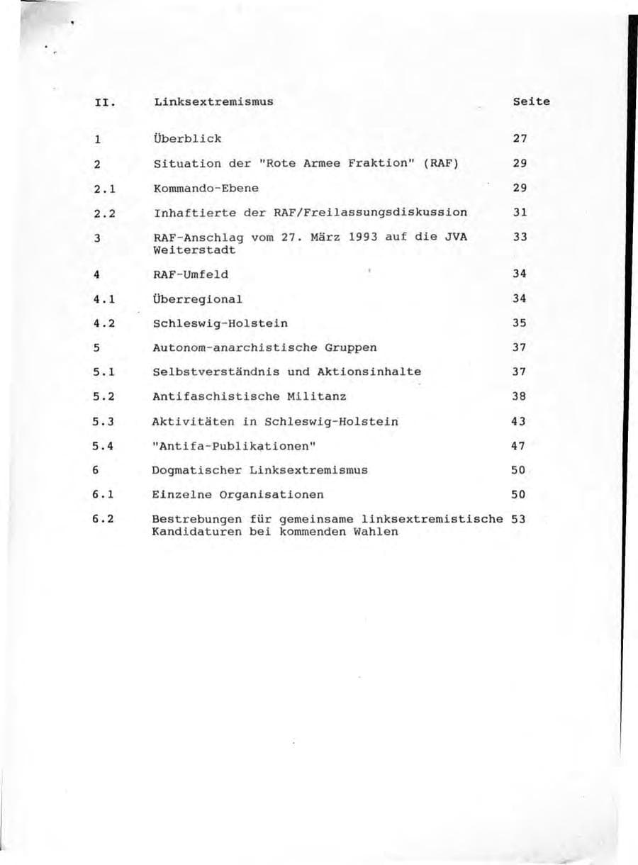 Seite 3 des Verfassungsschutzbericht 1992 Schleswig-Holstein