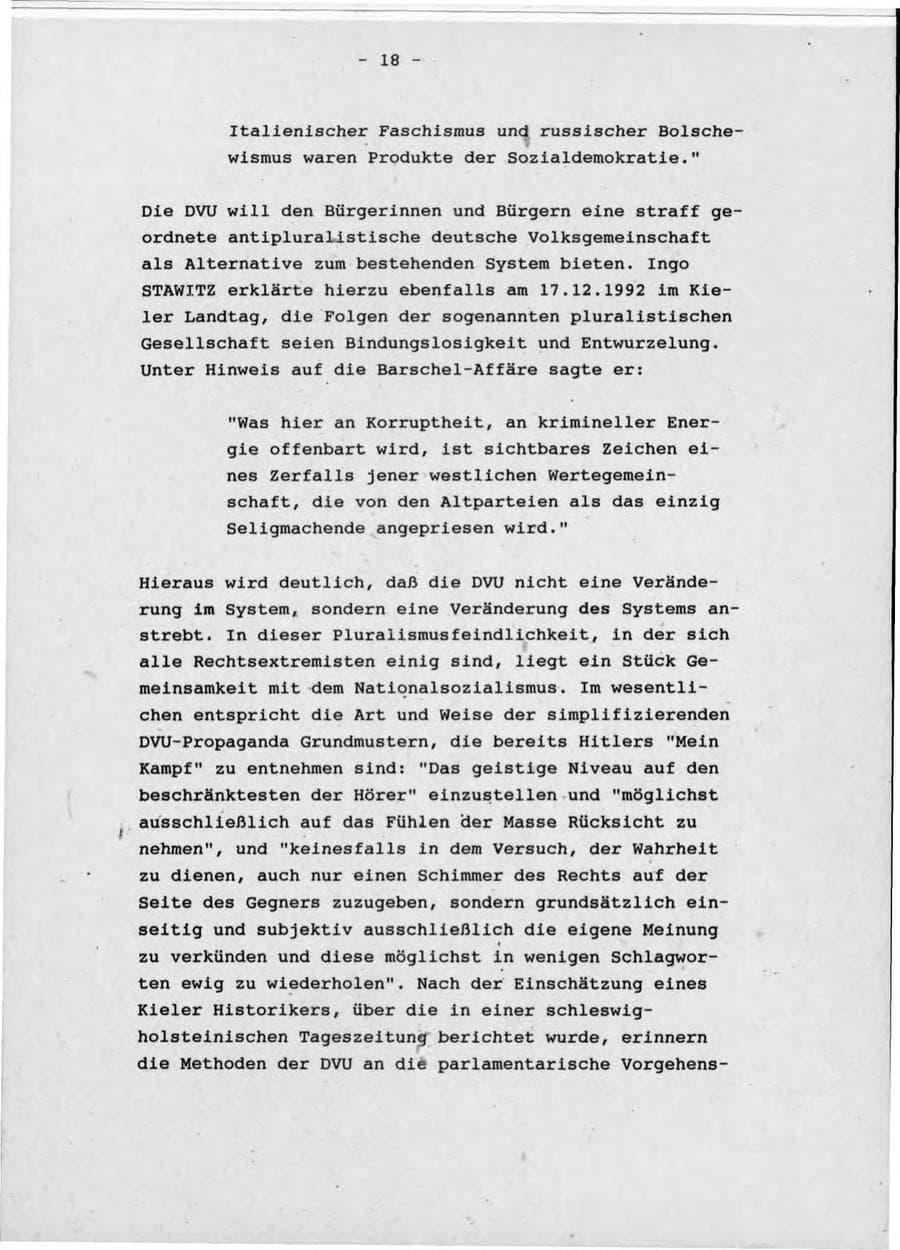 Seite 22 des Verfassungsschutzbericht 1992 Schleswig-Holstein