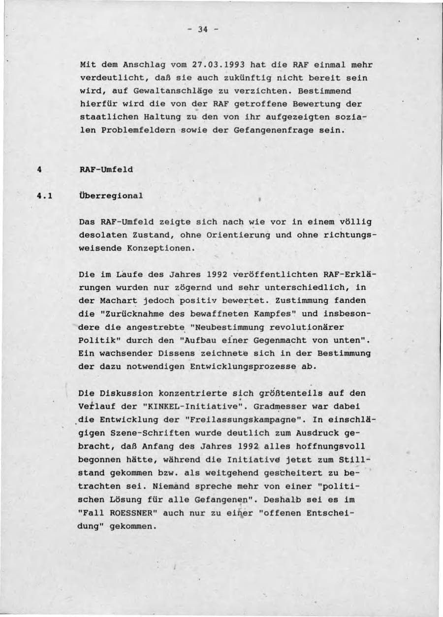 Seite 38 des Verfassungsschutzbericht 1992 Schleswig-Holstein