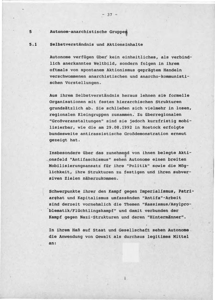 Seite 41 des Verfassungsschutzbericht 1992 Schleswig-Holstein