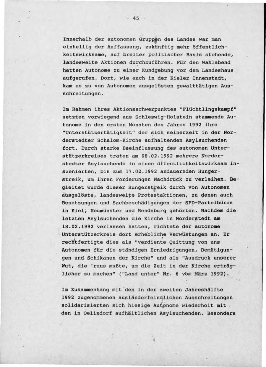 Seite 49 des Verfassungsschutzbericht 1992 Schleswig-Holstein