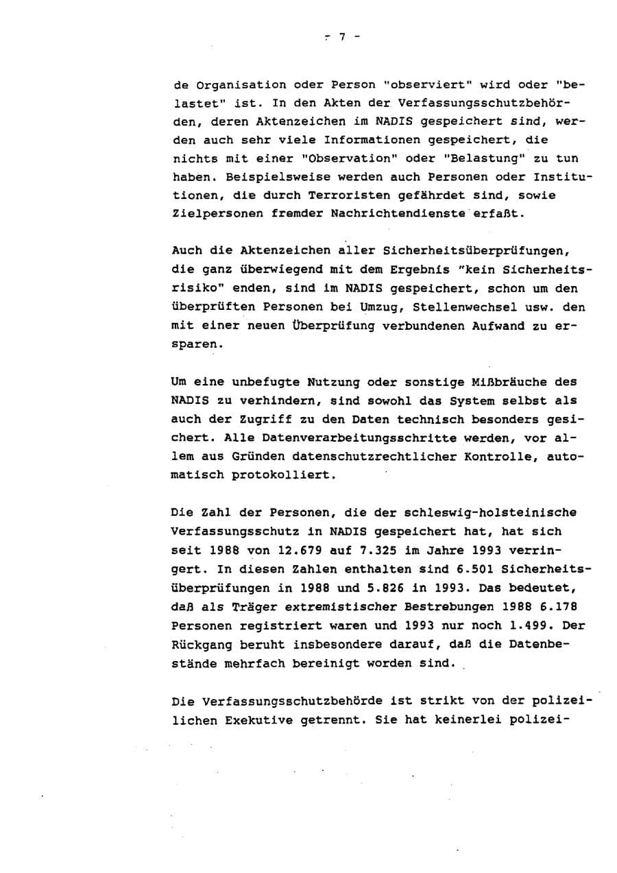 Seite 12 des Verfassungsschutzbericht 1993 Schleswig-Holstein