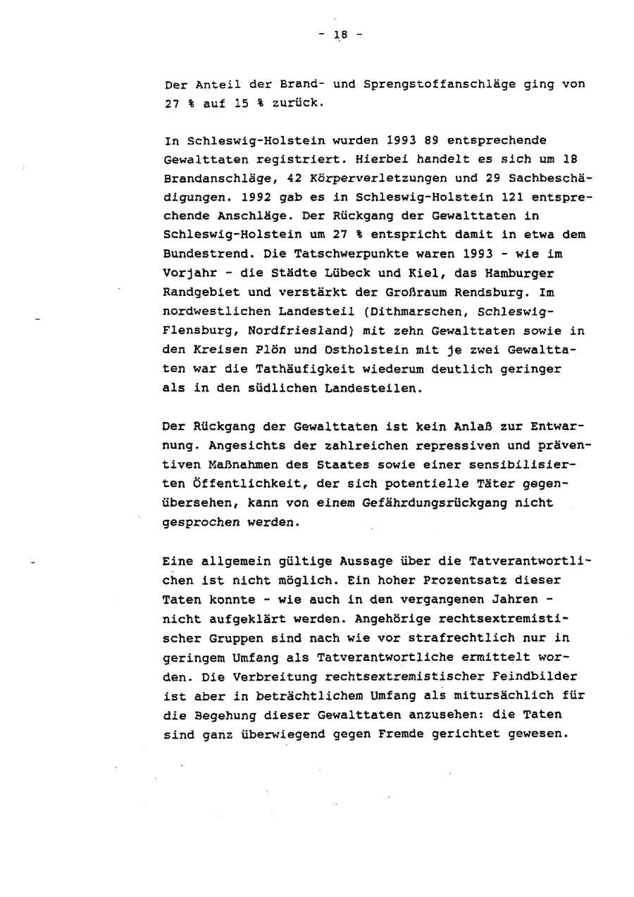 Seite 23 des Verfassungsschutzbericht 1993 Schleswig-Holstein