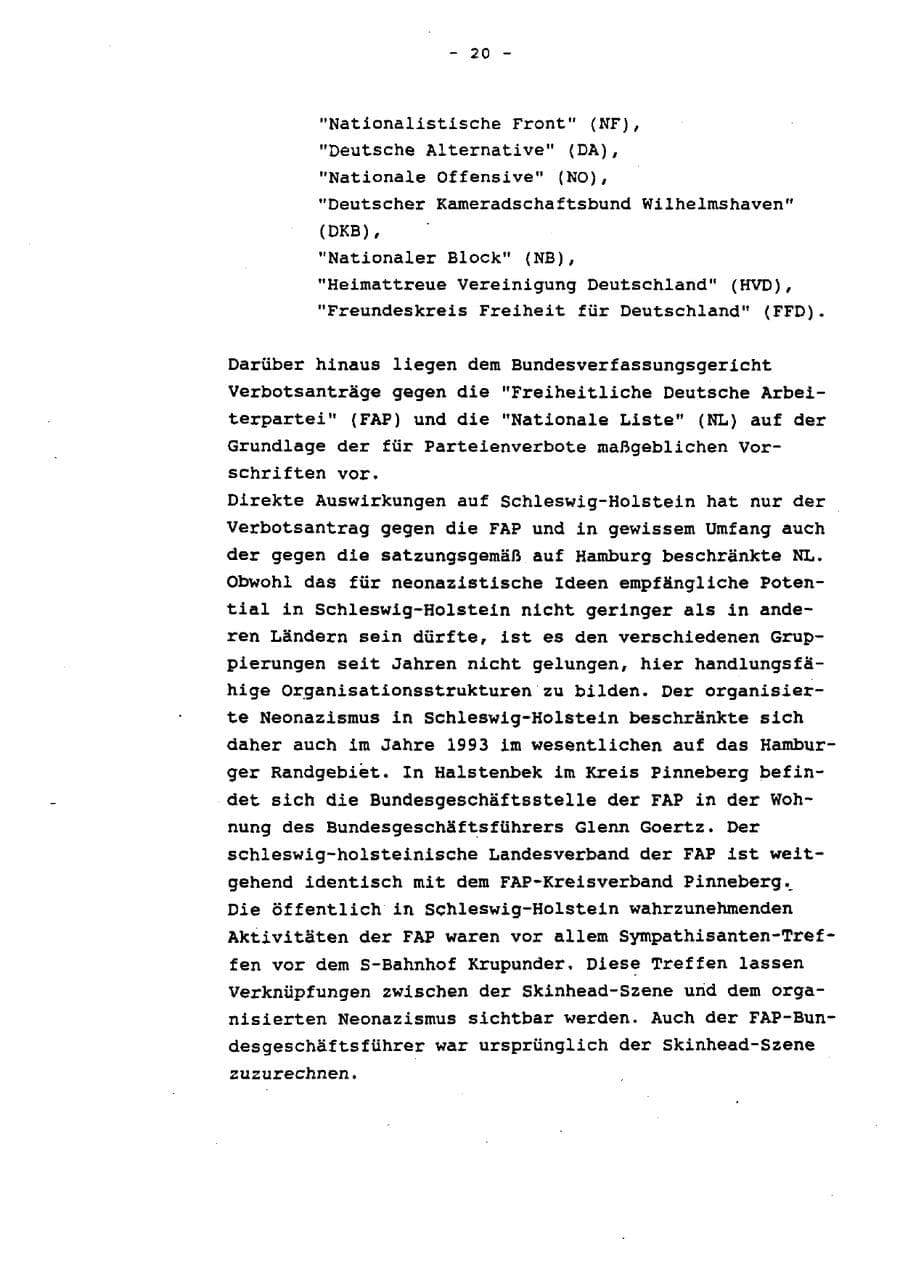 Seite 25 des Verfassungsschutzbericht 1993 Schleswig-Holstein