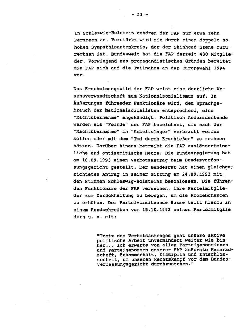 Seite 26 des Verfassungsschutzbericht 1993 Schleswig-Holstein