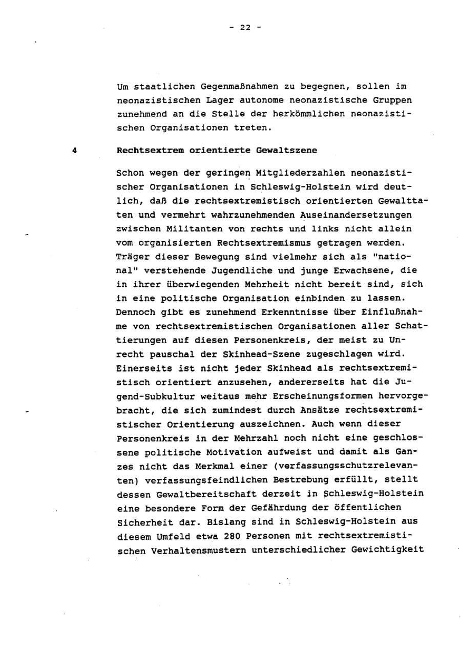 Seite 27 des Verfassungsschutzbericht 1993 Schleswig-Holstein