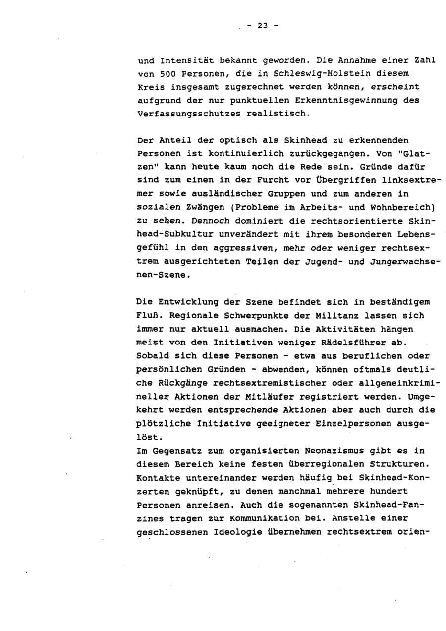 Seite 28 des Verfassungsschutzbericht 1993 Schleswig-Holstein