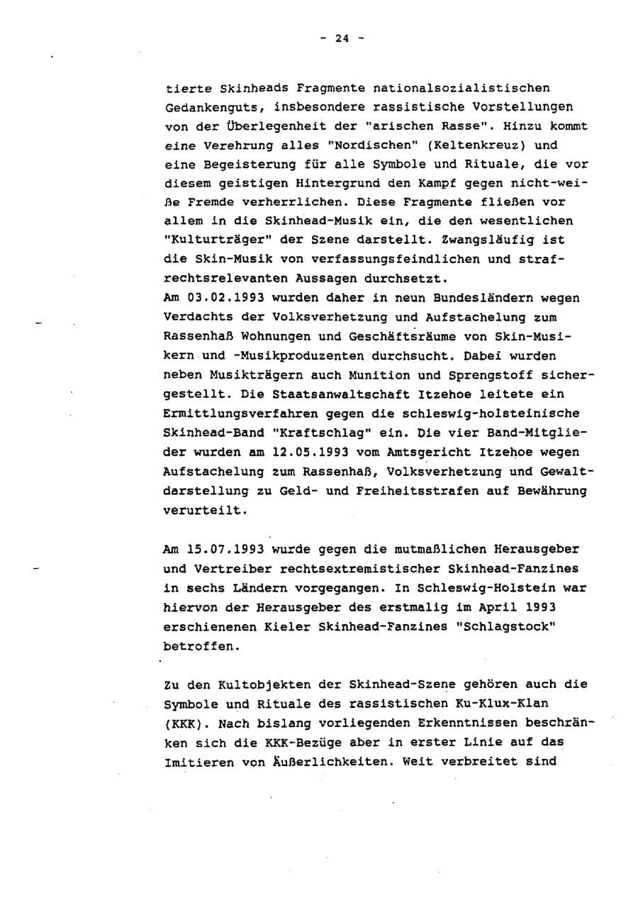 Seite 29 des Verfassungsschutzbericht 1993 Schleswig-Holstein