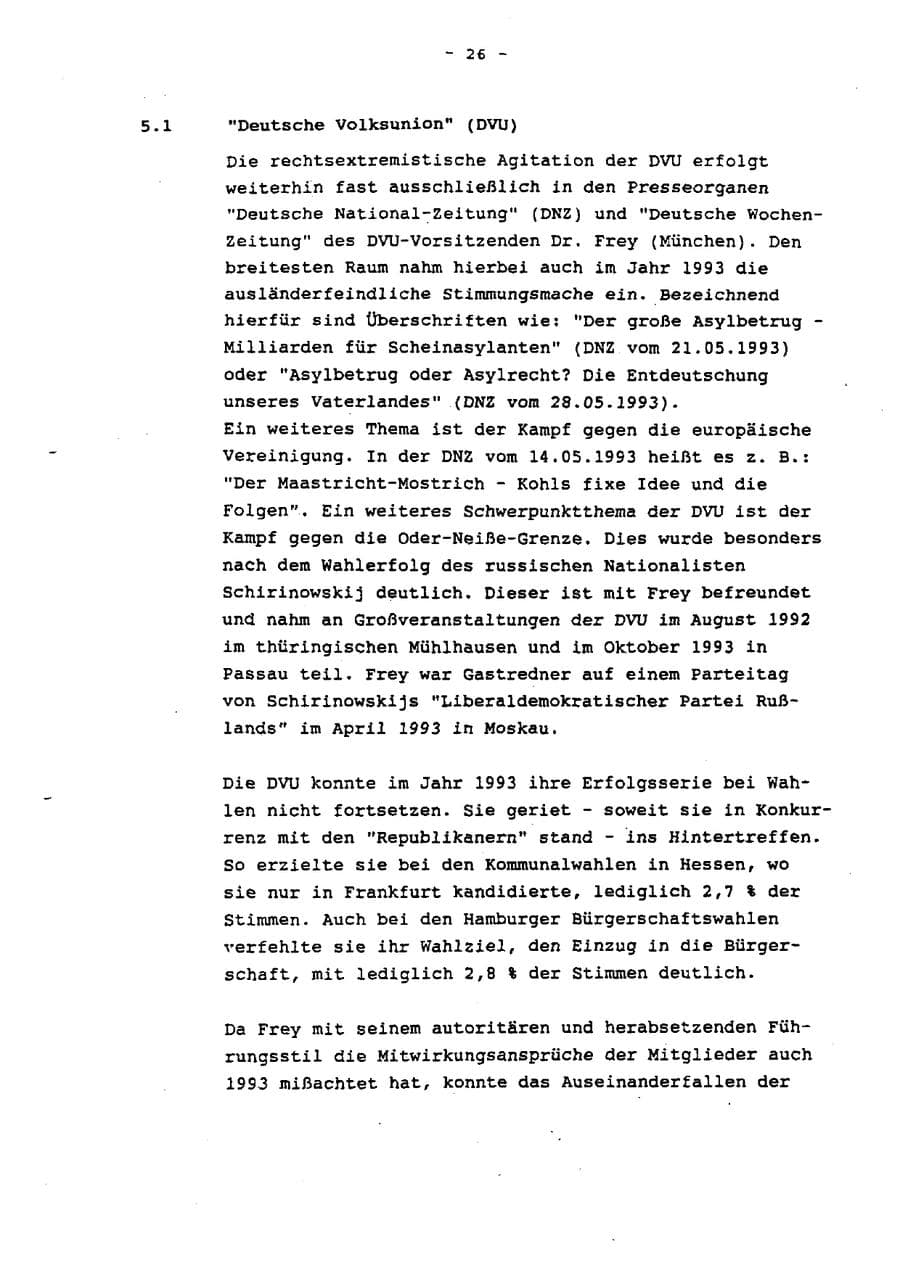 Seite 31 des Verfassungsschutzbericht 1993 Schleswig-Holstein