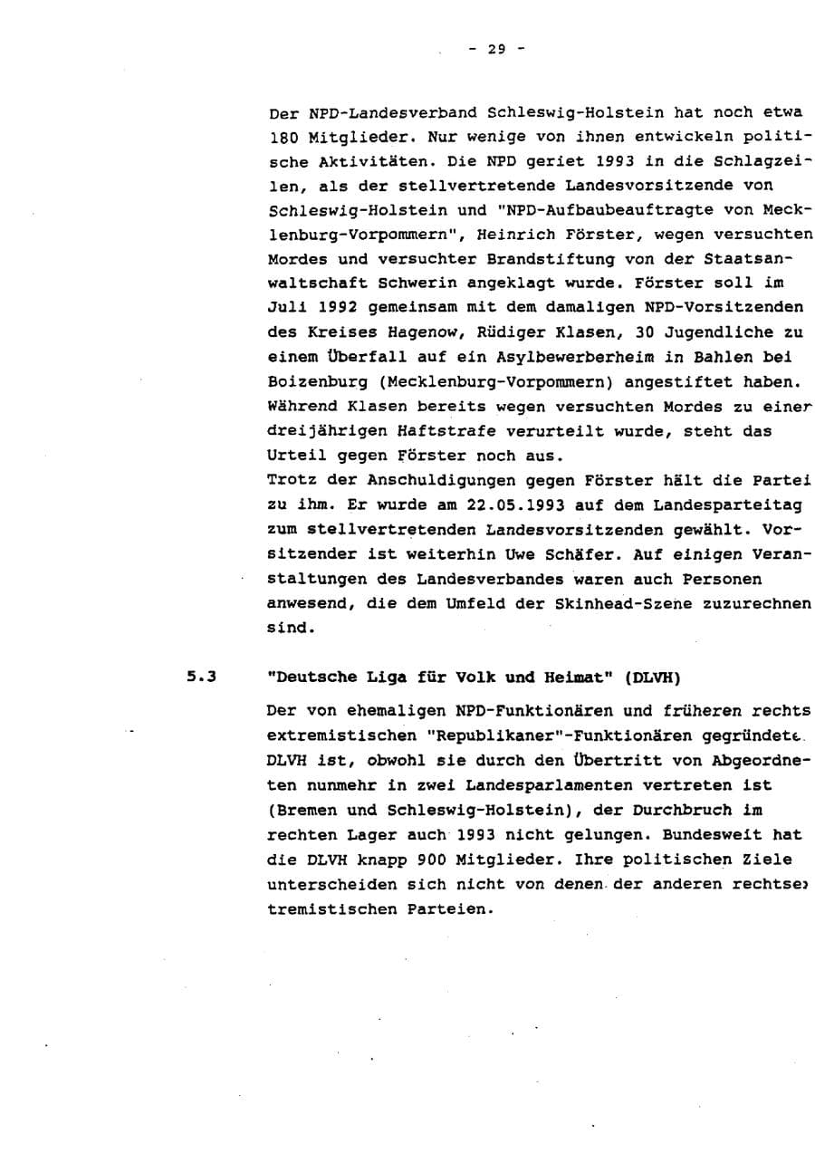 Seite 34 des Verfassungsschutzbericht 1993 Schleswig-Holstein