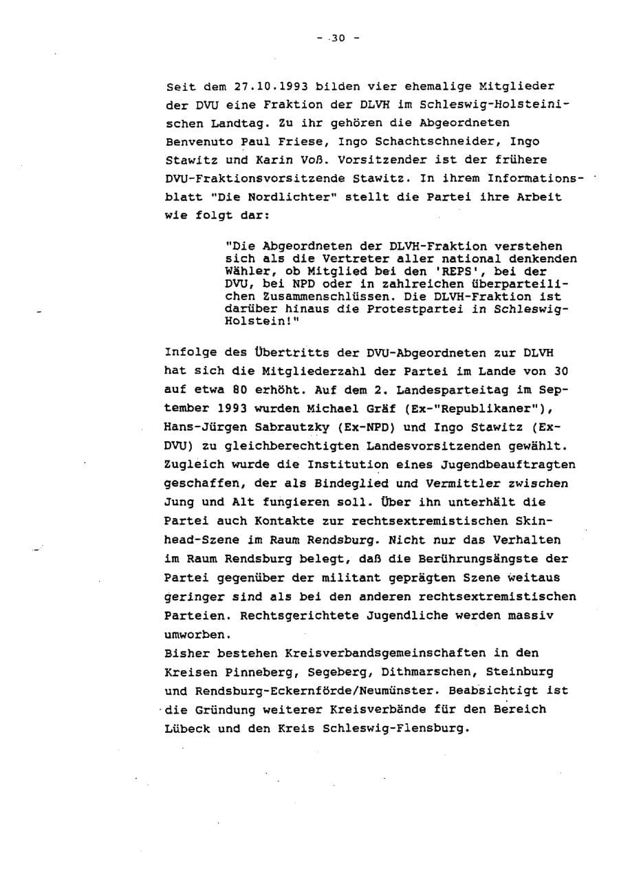 Seite 35 des Verfassungsschutzbericht 1993 Schleswig-Holstein
