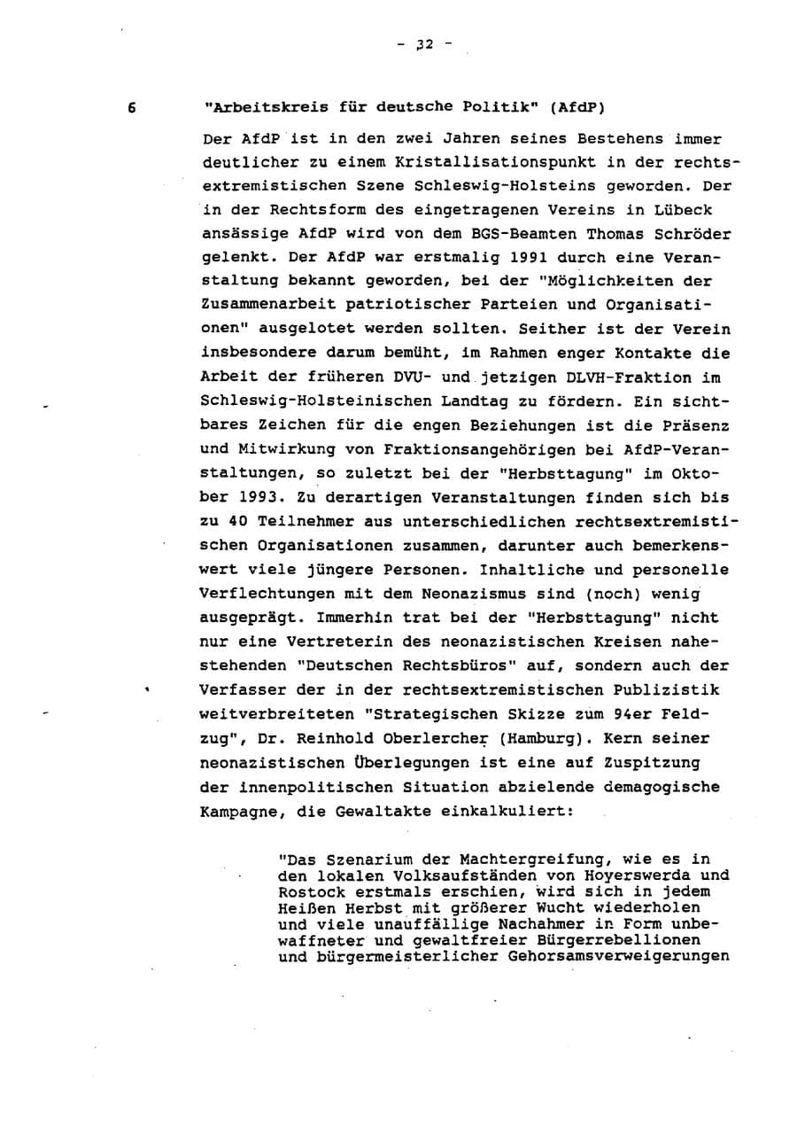 Seite 37 des Verfassungsschutzbericht 1993 Schleswig-Holstein