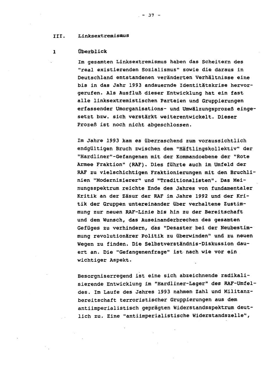Seite 42 des Verfassungsschutzbericht 1993 Schleswig-Holstein