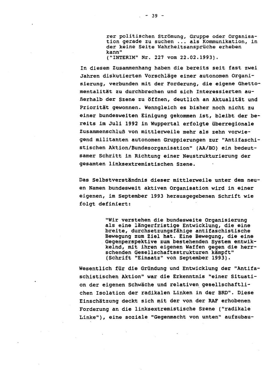 Seite 44 des Verfassungsschutzbericht 1993 Schleswig-Holstein