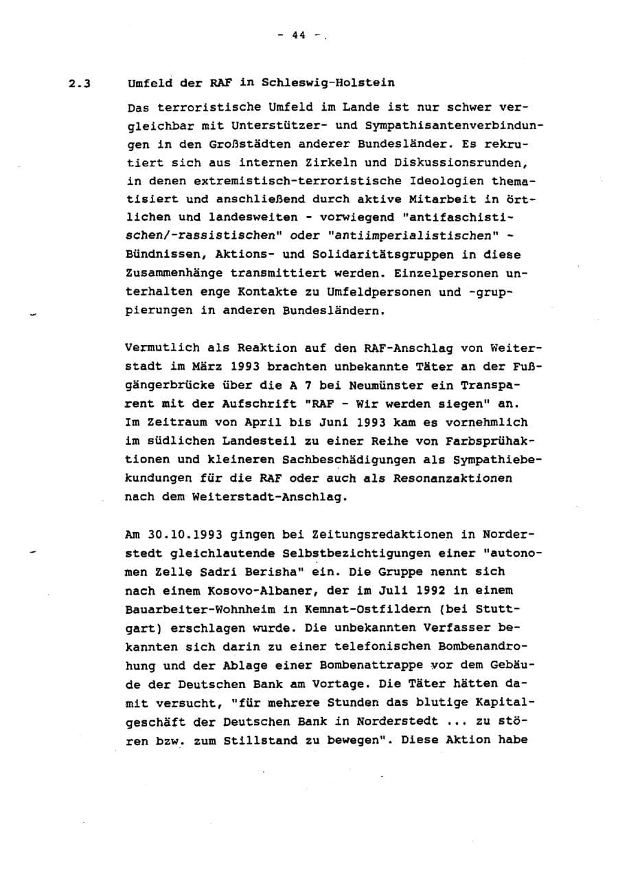 Seite 49 des Verfassungsschutzbericht 1993 Schleswig-Holstein