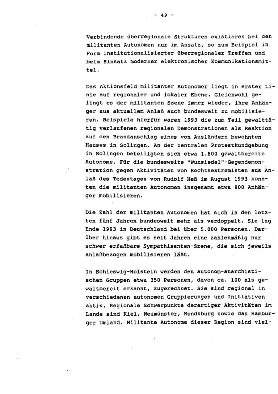 Seite 54 des Verfassungsschutzbericht 1993 Schleswig-Holstein