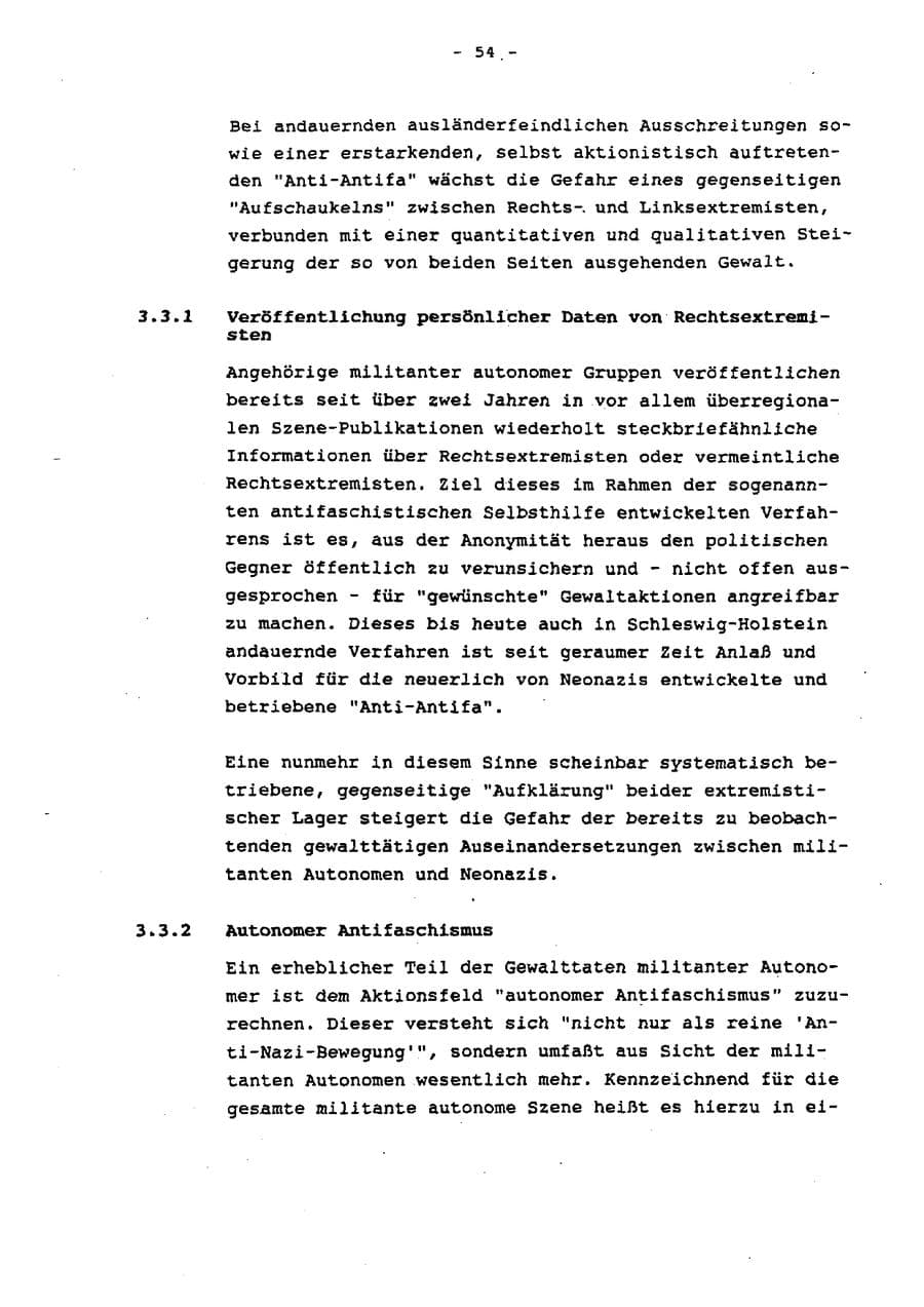 Seite 59 des Verfassungsschutzbericht 1993 Schleswig-Holstein