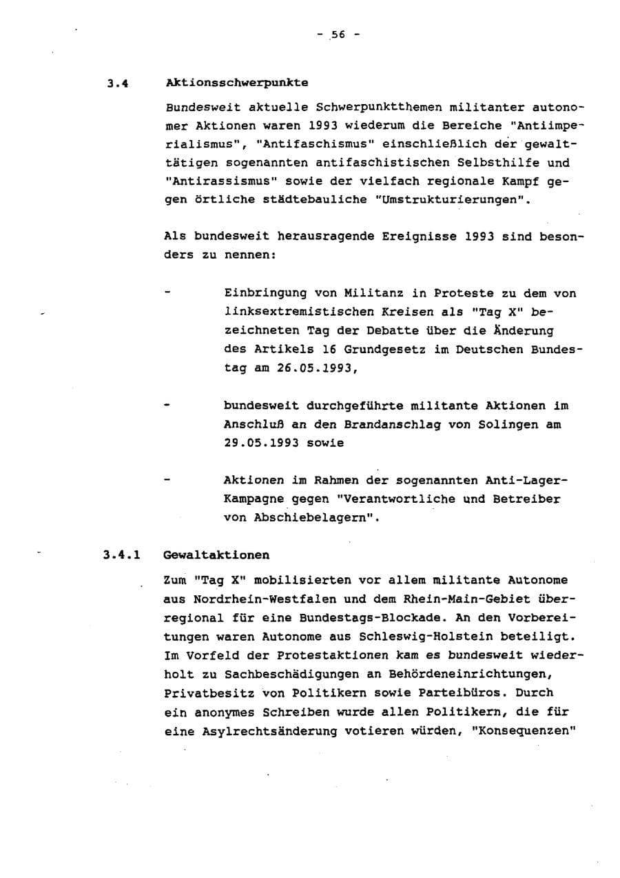 Seite 61 des Verfassungsschutzbericht 1993 Schleswig-Holstein