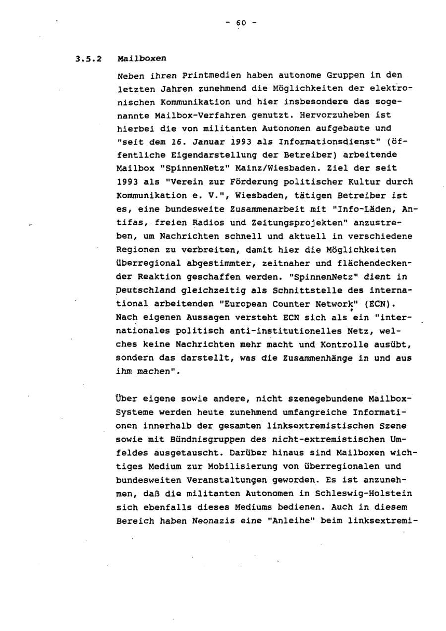 Seite 65 des Verfassungsschutzbericht 1993 Schleswig-Holstein