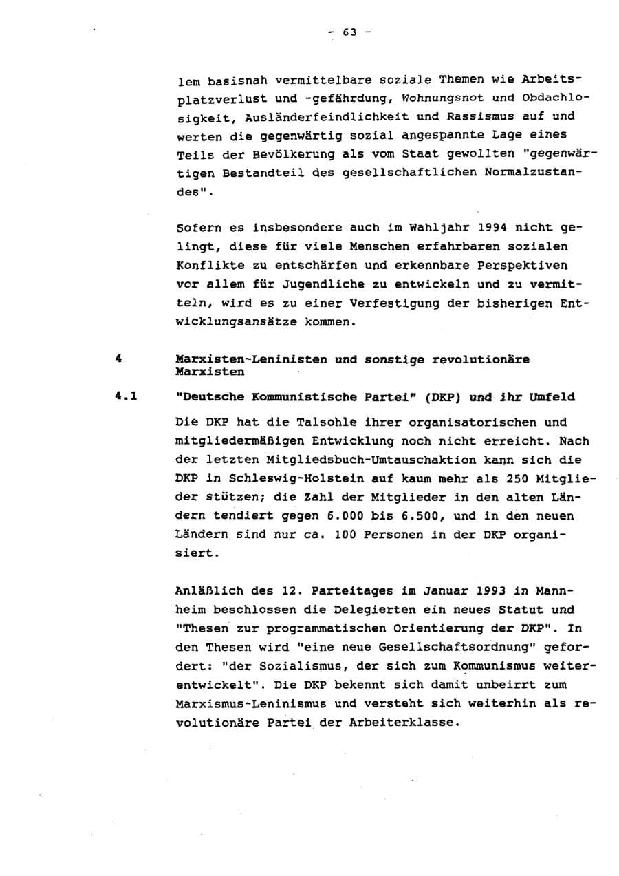 Seite 68 des Verfassungsschutzbericht 1993 Schleswig-Holstein