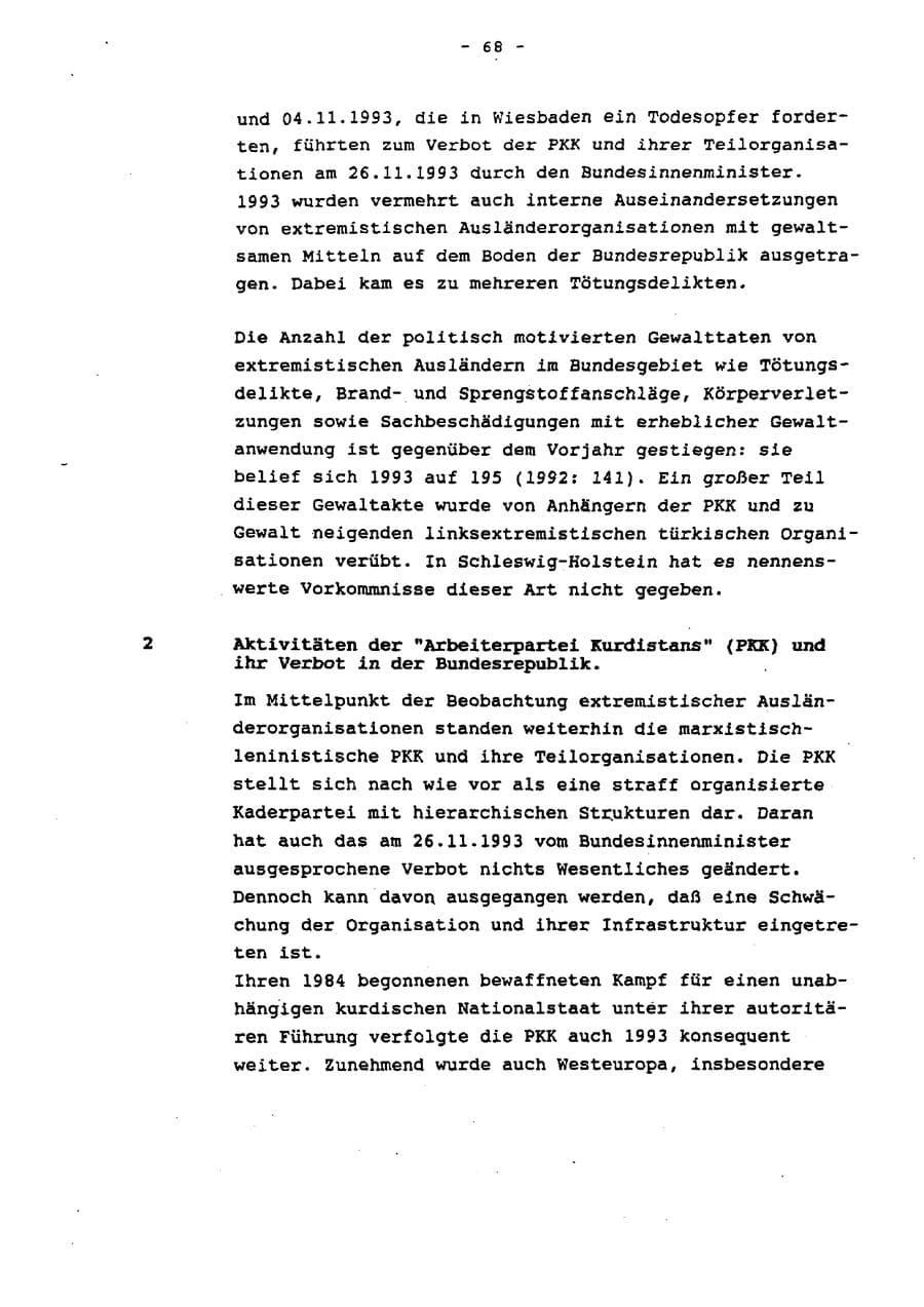 Seite 73 des Verfassungsschutzbericht 1993 Schleswig-Holstein