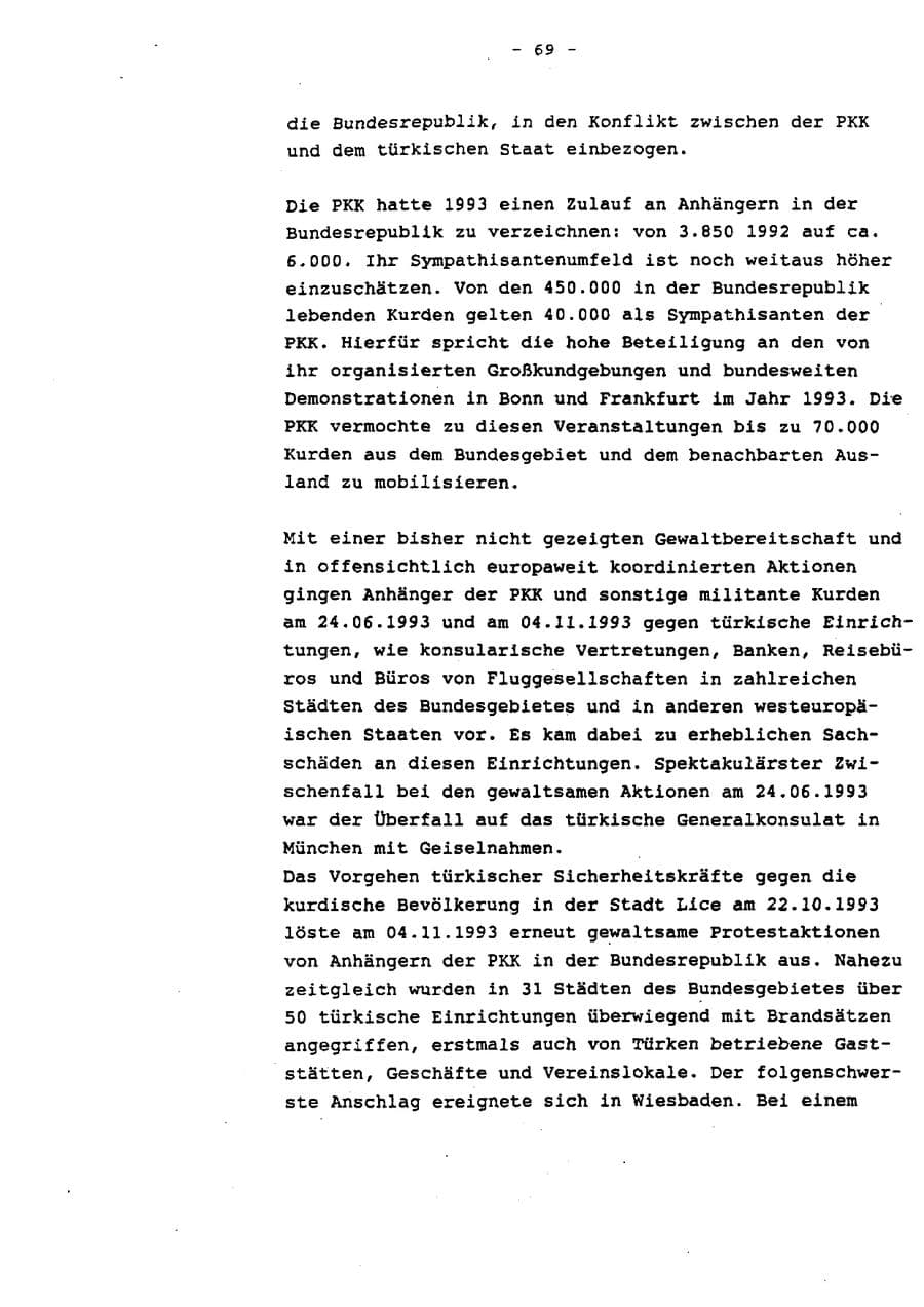 Seite 74 des Verfassungsschutzbericht 1993 Schleswig-Holstein