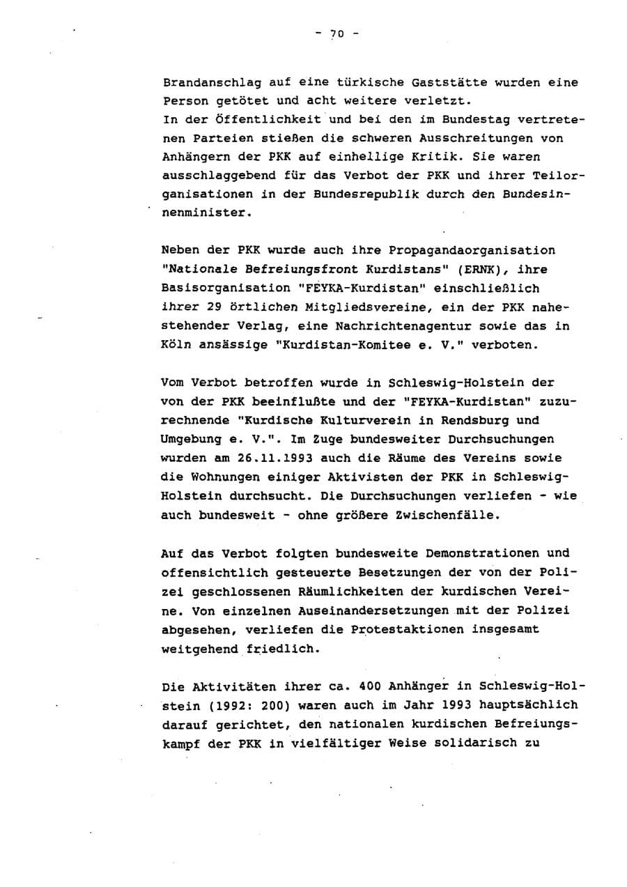 Seite 75 des Verfassungsschutzbericht 1993 Schleswig-Holstein