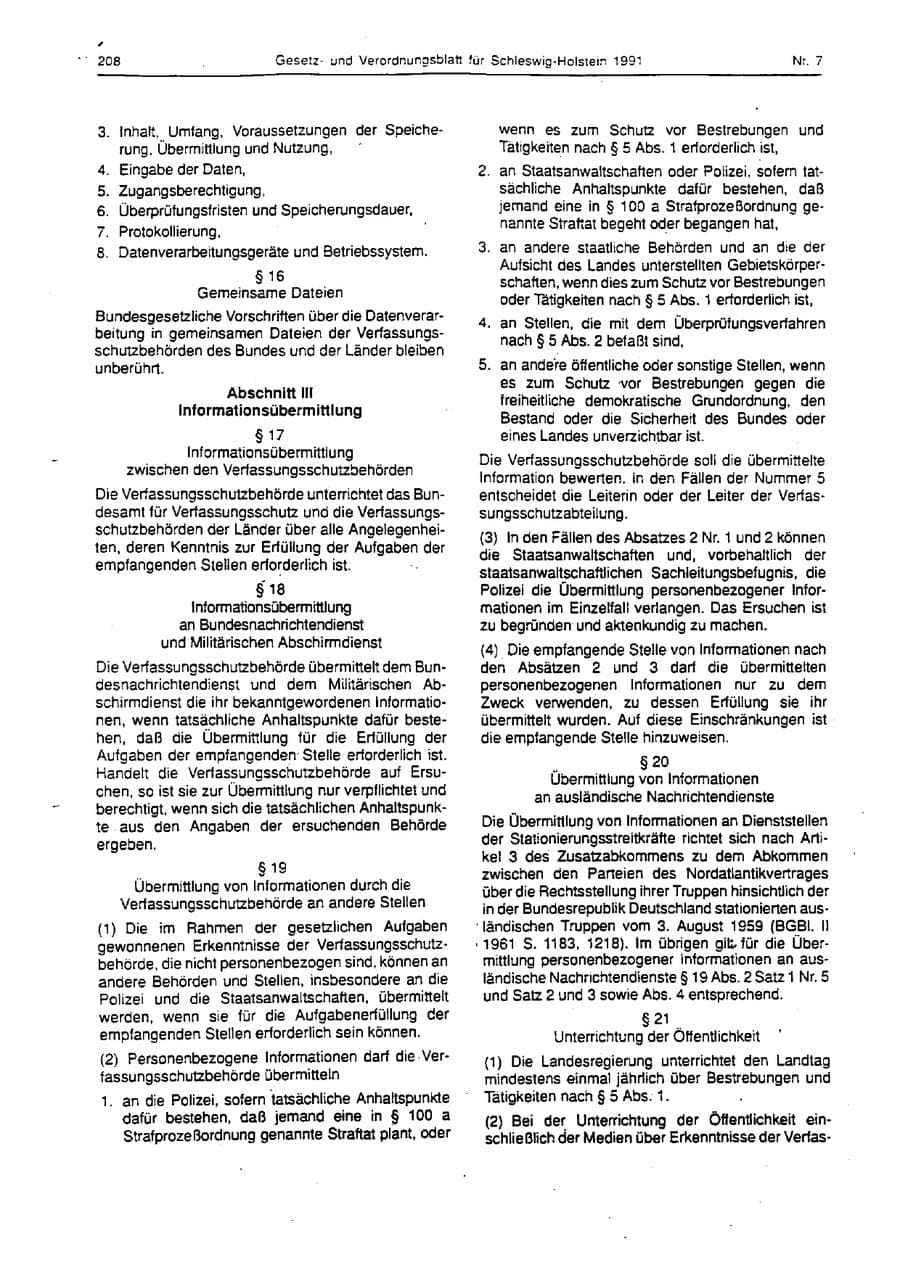 Seite 85 des Verfassungsschutzbericht 1993 Schleswig-Holstein