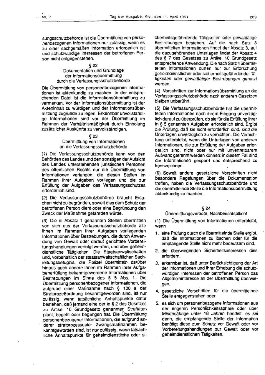 Seite 86 des Verfassungsschutzbericht 1993 Schleswig-Holstein