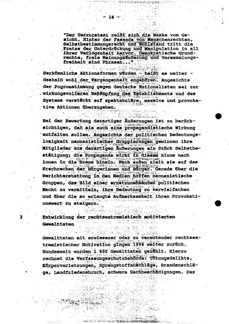 Seite 19 des Verfassungsschutzbericht 1994 Schleswig-Holstein