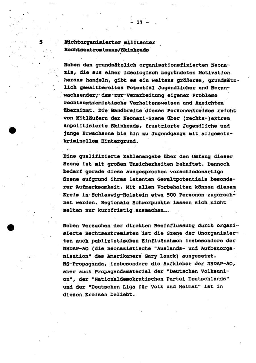 Seite 22 des Verfassungsschutzbericht 1994 Schleswig-Holstein