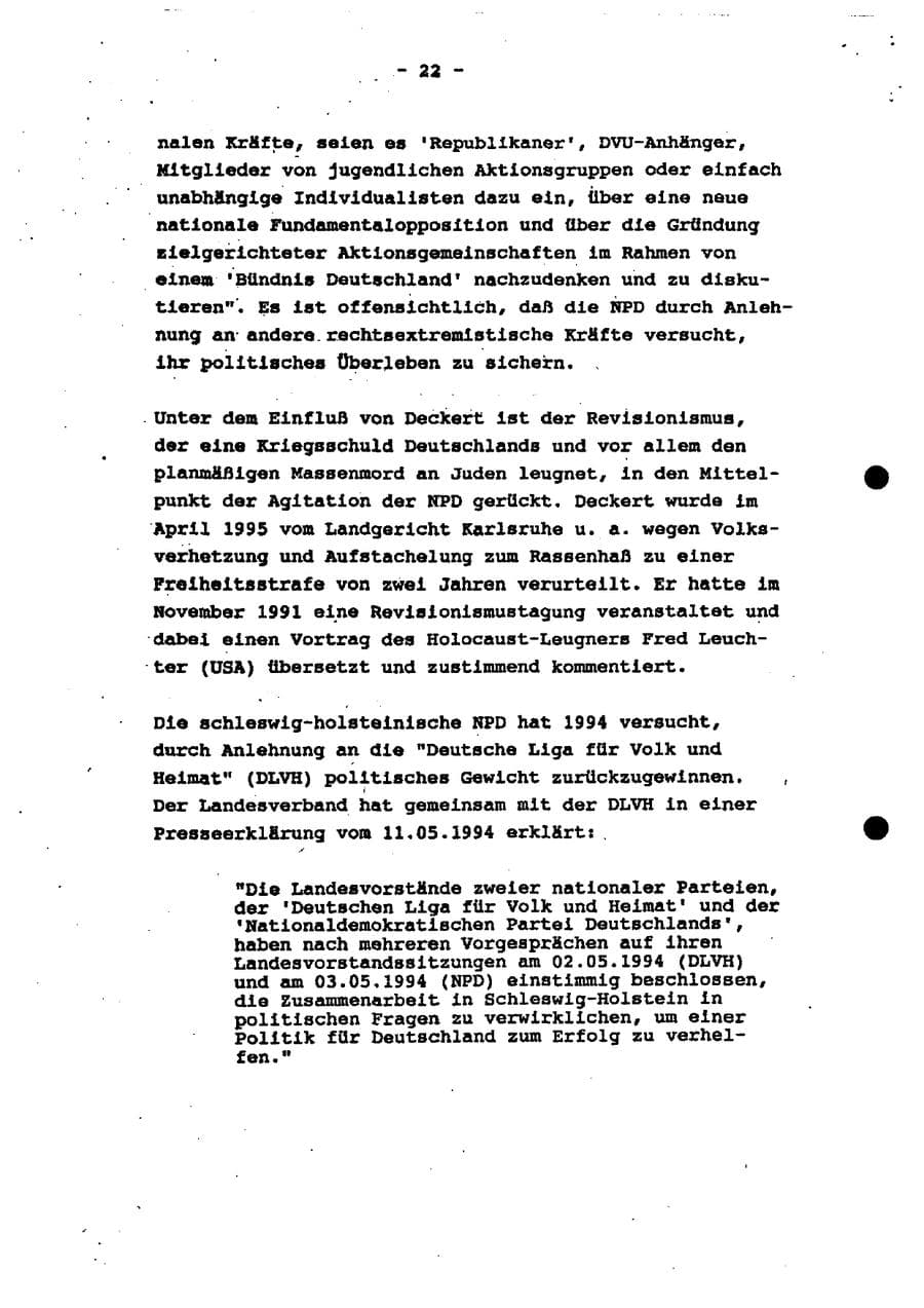 Seite 27 des Verfassungsschutzbericht 1994 Schleswig-Holstein