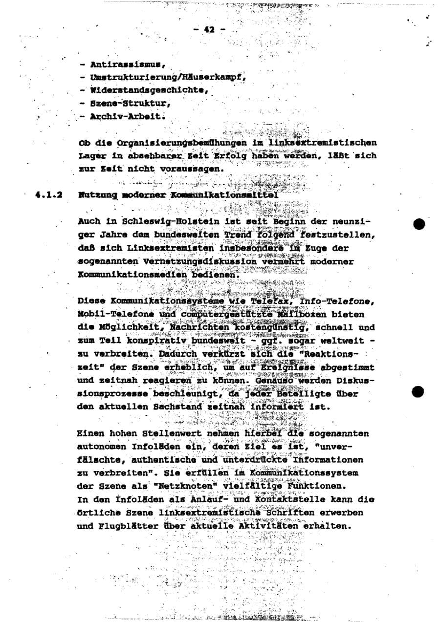 Seite 47 des Verfassungsschutzbericht 1994 Schleswig-Holstein