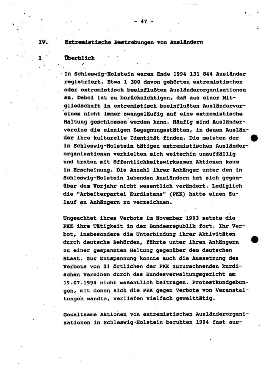 Seite 53 des Verfassungsschutzbericht 1994 Schleswig-Holstein