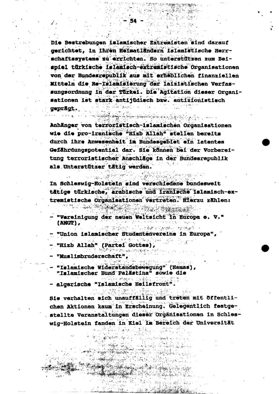 Seite 59 des Verfassungsschutzbericht 1994 Schleswig-Holstein