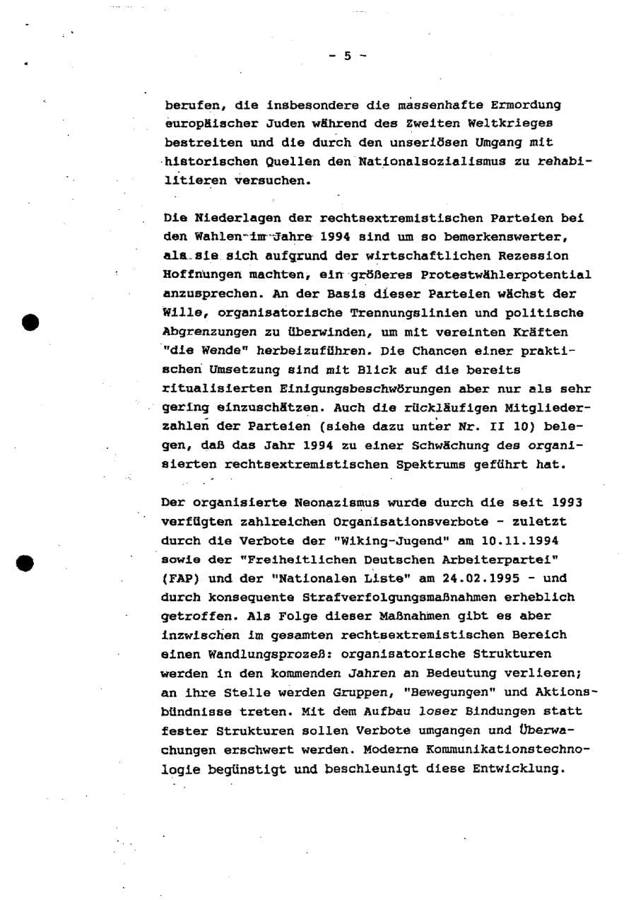 Seite 10 des Verfassungsschutzbericht 1994 Schleswig-Holstein