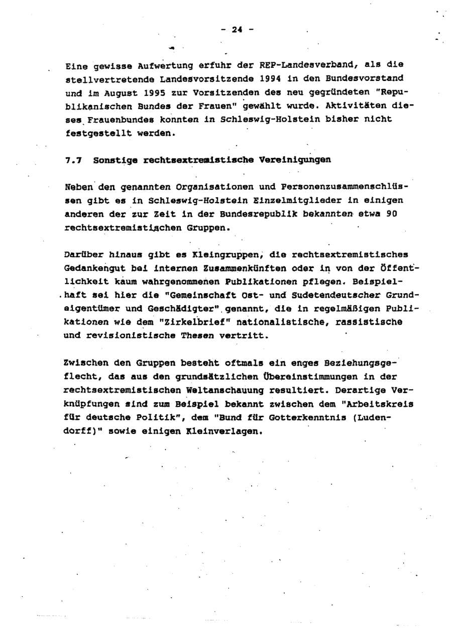 Seite 30 des Verfassungsschutzbericht 1995 Schleswig-Holstein