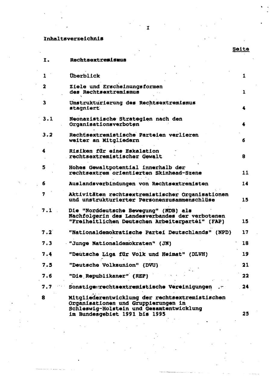 Seite 4 des Verfassungsschutzbericht 1995 Schleswig-Holstein