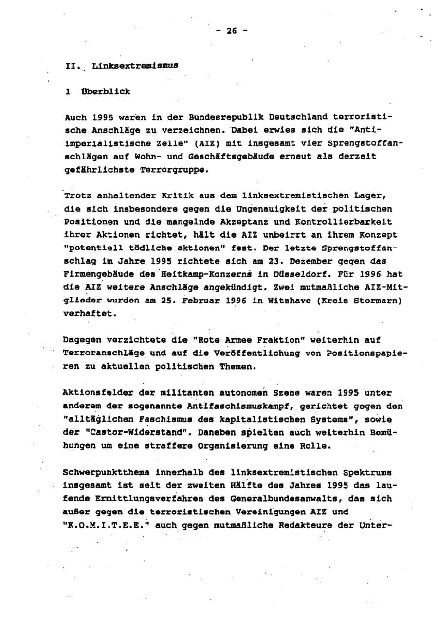 Seite 32 des Verfassungsschutzbericht 1995 Schleswig-Holstein