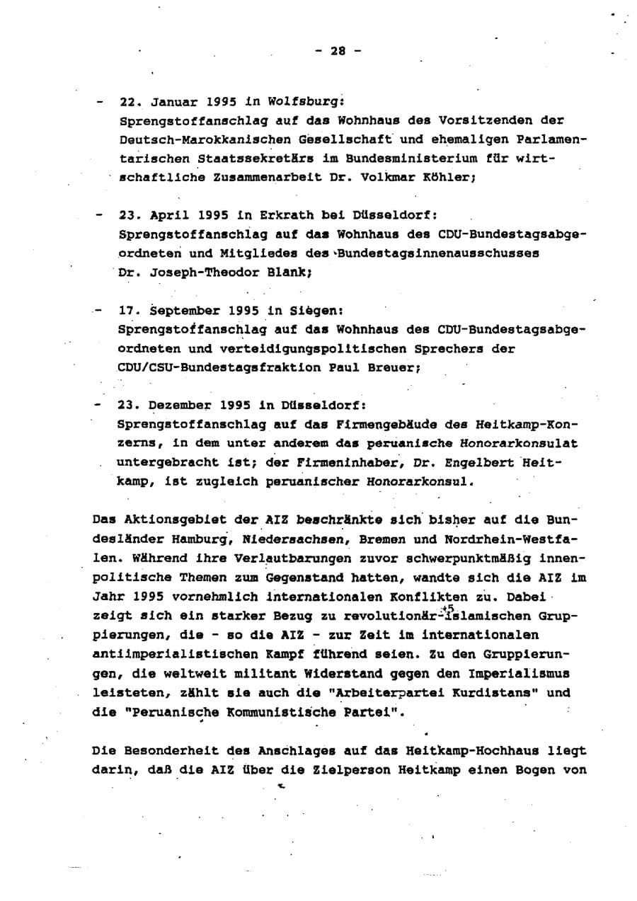 Seite 34 des Verfassungsschutzbericht 1995 Schleswig-Holstein