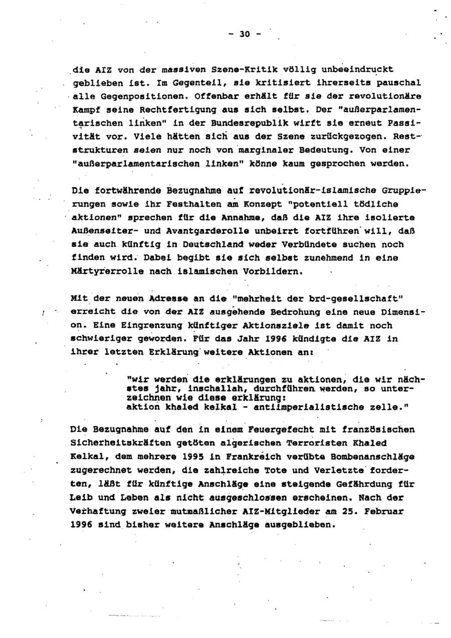 Seite 36 des Verfassungsschutzbericht 1995 Schleswig-Holstein