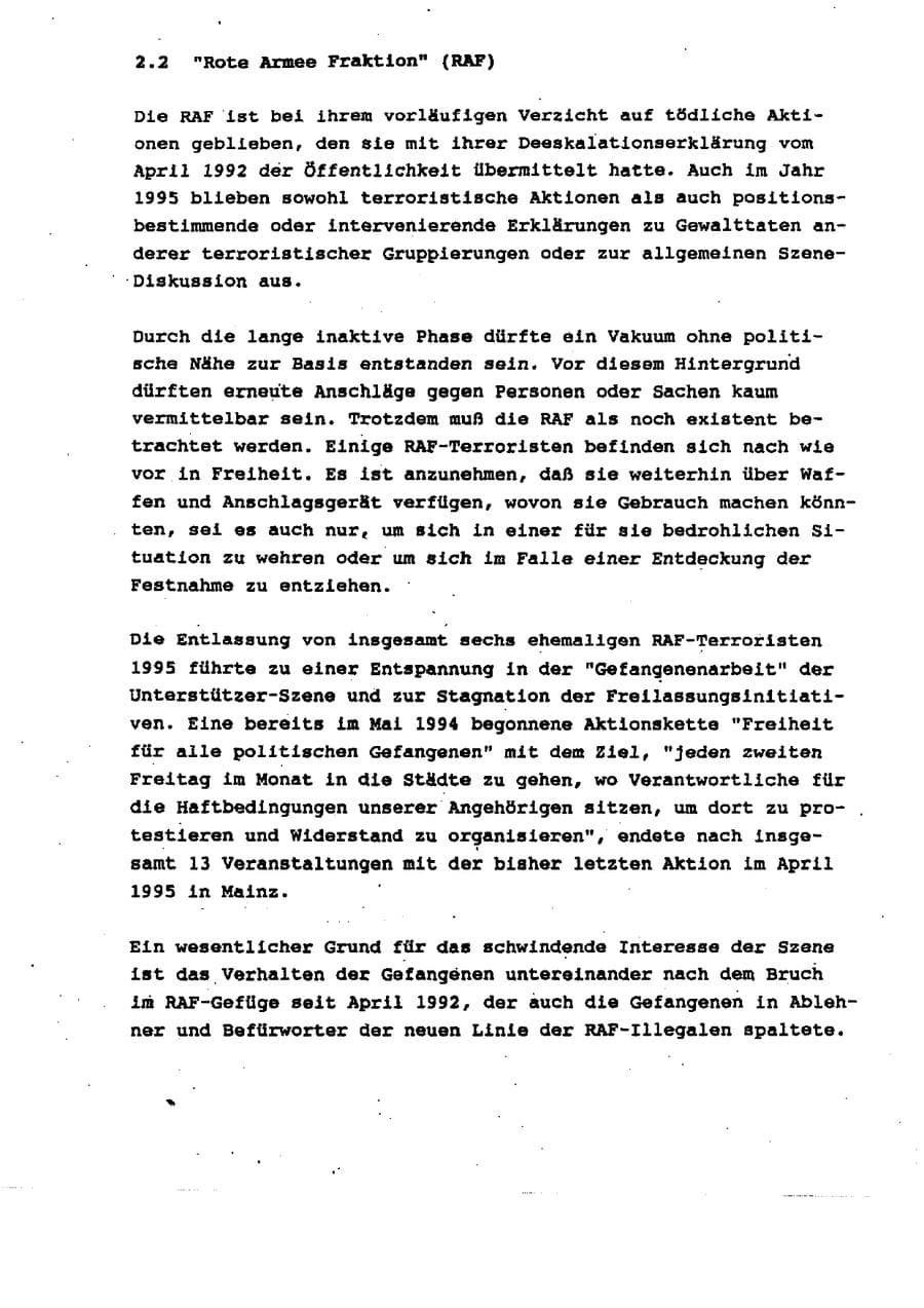Seite 37 des Verfassungsschutzbericht 1995 Schleswig-Holstein