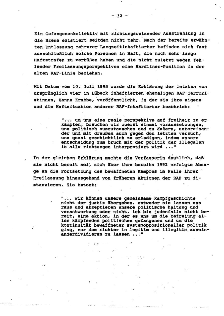 Seite 38 des Verfassungsschutzbericht 1995 Schleswig-Holstein