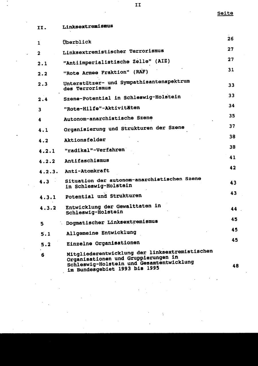Seite 5 des Verfassungsschutzbericht 1995 Schleswig-Holstein