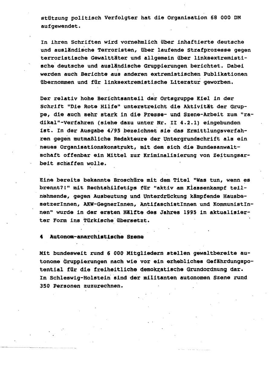 Seite 41 des Verfassungsschutzbericht 1995 Schleswig-Holstein
