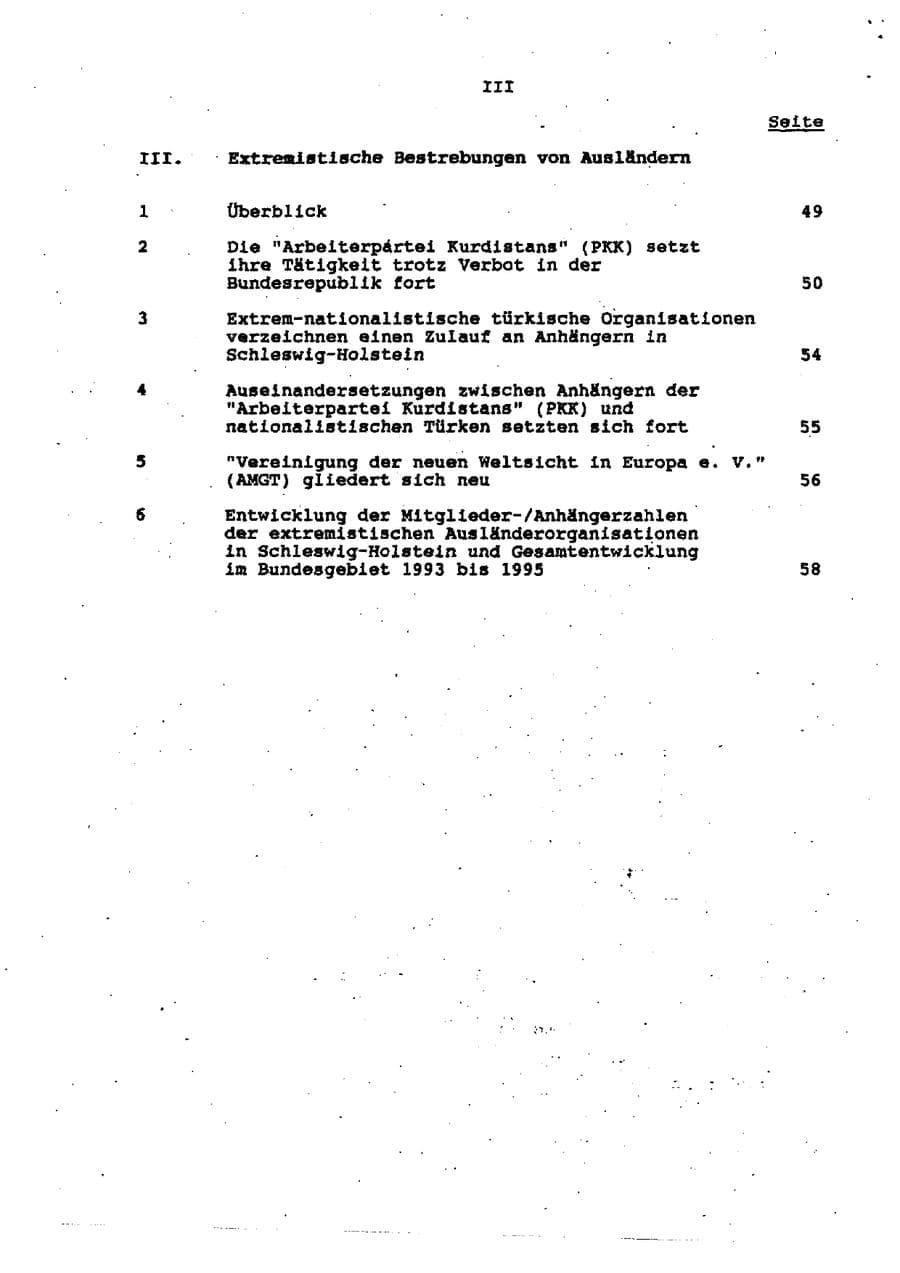 Seite 6 des Verfassungsschutzbericht 1995 Schleswig-Holstein