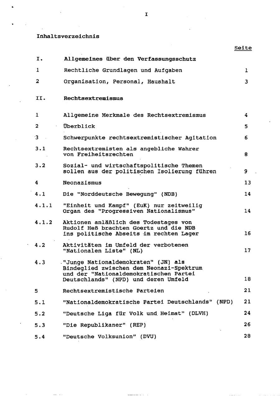 Seite 2 des Verfassungsschutzbericht 1996 Schleswig-Holstein
