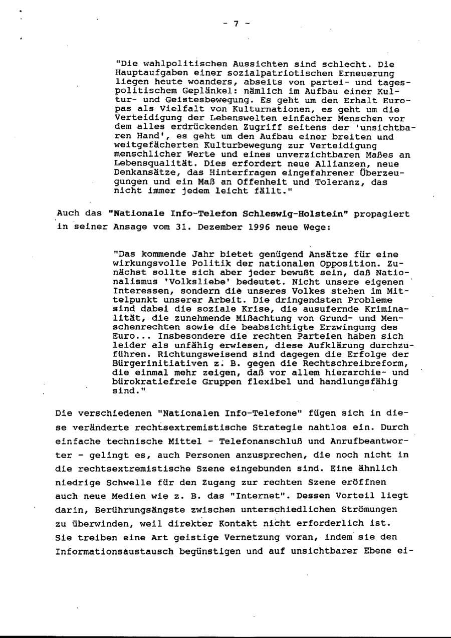 Seite 12 des Verfassungsschutzbericht 1996 Schleswig-Holstein