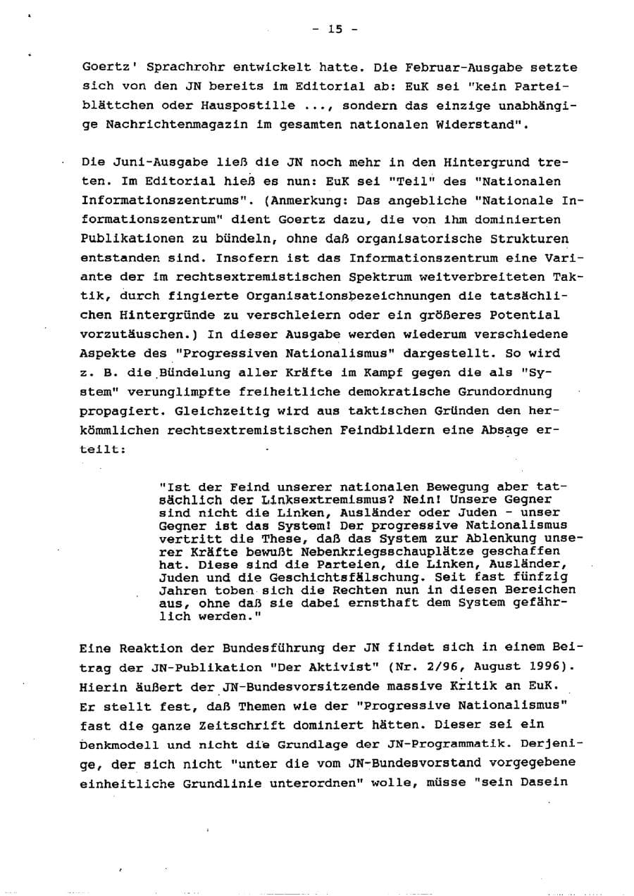 Seite 20 des Verfassungsschutzbericht 1996 Schleswig-Holstein