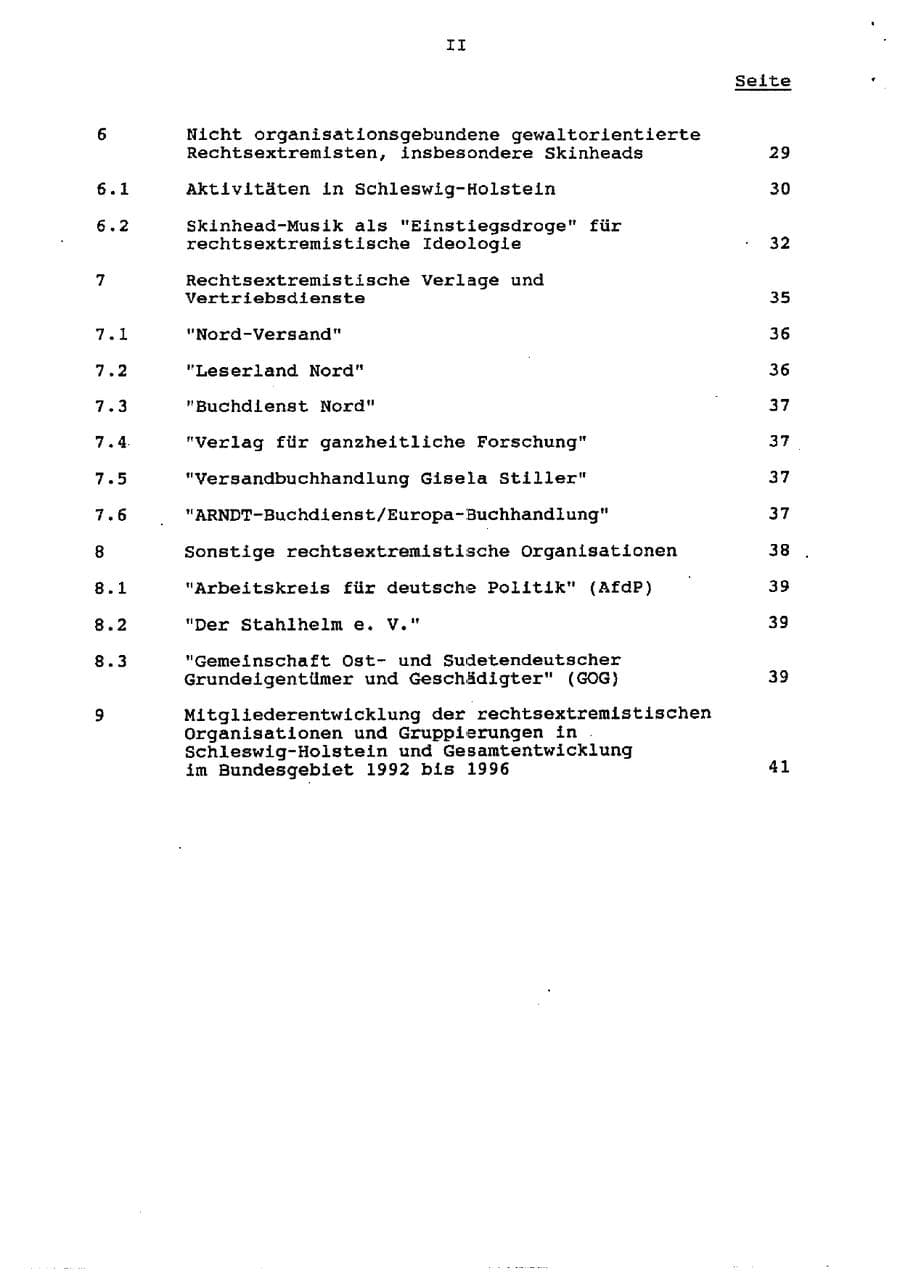 Seite 3 des Verfassungsschutzbericht 1996 Schleswig-Holstein